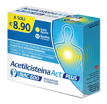 ACETILCISTEINA ACT PLUS NAC 600 12 BUSTINE