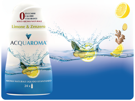 ACQUAROMA AROMA NATURALE PER ACQUA GUSTO LIMONE E ZENZERO