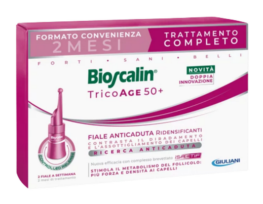 BIOSCALIN TRICOAGE DONNA 50+ FIALE ANTICADUTA RIDENSIFICANTI 16 FIALE 2 MESI