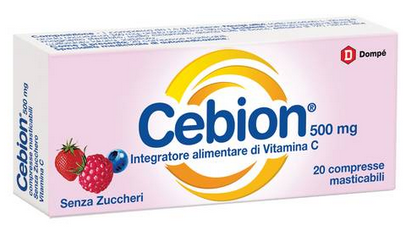 CEBION VITAMINA C 500mg 20 COMPRESSE MASTICABILI SENZA ZUCCHERO