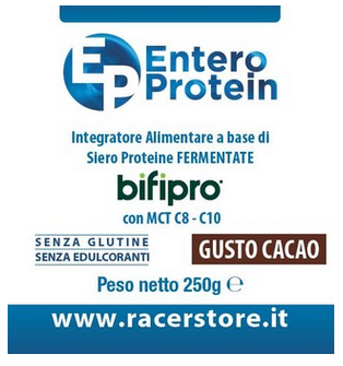 ENTERO PROTEIN RACER PROTEINE BARATTOLO 250g GUSTO CACAO