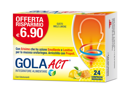 GOLA ACT 24 COMPRESSE OROSOLUBILI GUSTO MIELE LIMONE