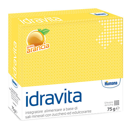 IDRAVITA INTEGRATORE ALIMENTARE A BASE DI MINERALI E ZUCCHERI 12 BUSTINE GUSTO ARANCIA