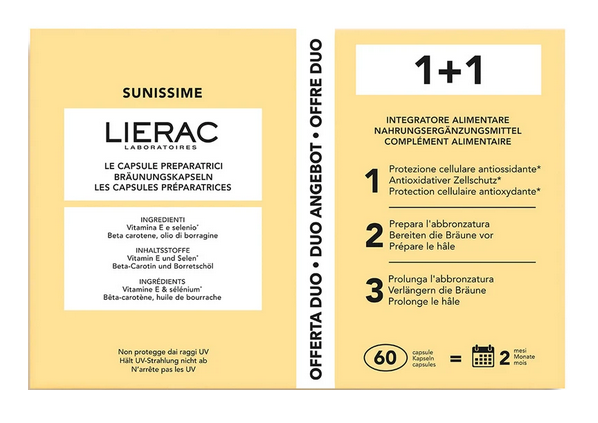 LIERAC SUNISSIME DUO INTEGRATORE ALIMENTARE 60 CAPSULE PREPARATRICI