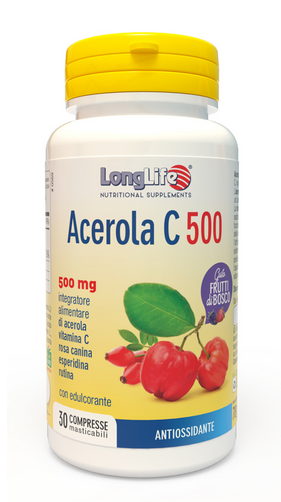 LONGLIFE ACEROLA C500 GUSTO FRUTTI DI BOSCO 30 COMPRESSE MASTICABILI