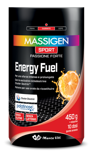 MASSIGEN SPORT ENERGY FUEL CICLODESTRINE GUSTO ARANCIA 450g