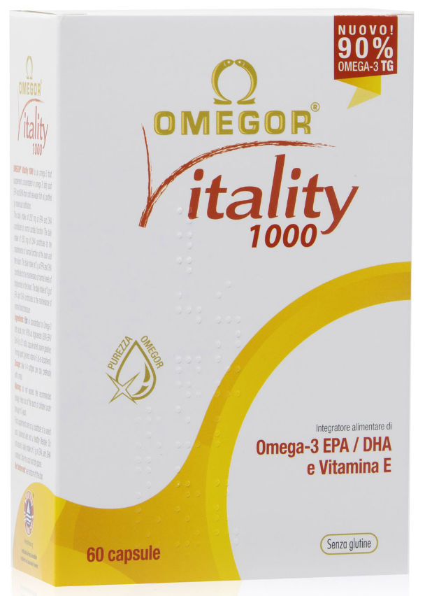 OMEGOR VITALITY 1000 INTEGRATORE ALIMENTARE OMEGA 3 EPA DHA 60 PERLE