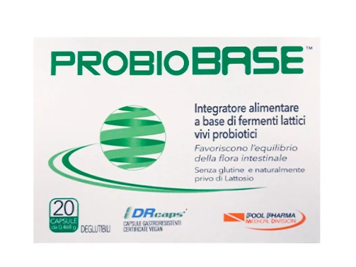 PROBIOBASE INTEGRATORE ALIMENTARE A BASE DI FERMENTI LATTICI VIVI 20 CAPSULE