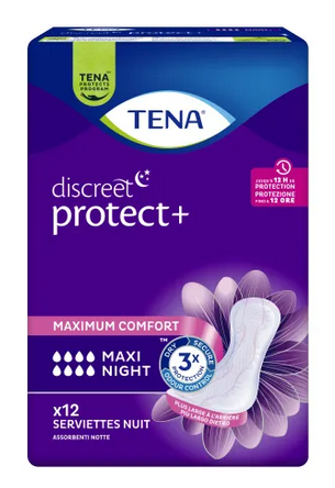 TENA DISCREET MAXI NIGHT ASSORBENTI 12 PEZZI