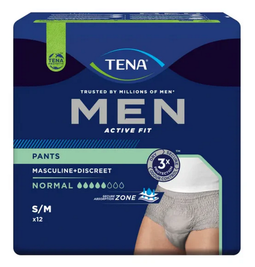 TENA MEN ACTIVE FIT PANTS NORMAL SLIP ASSORBENTI TAGLIA S M 9 PEZZI