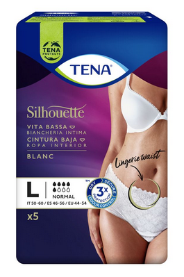 TENA SILHOUETTE NORMAL BLANC MUTANDINE ASSORBENTI  TAGLIA L 5 PEZZI