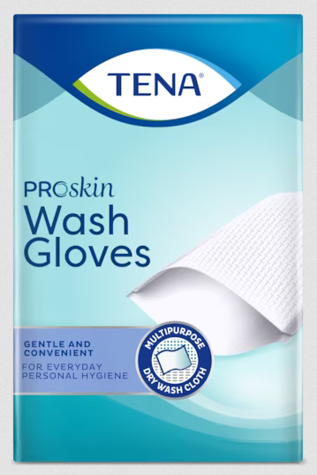 TENA WASH GLOVES MANOPOLE ASCIUTTE 50 PEZZI