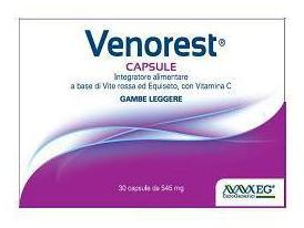 VENOREST 30 CAPSULE Integratore alimentare a base di vite Rossa