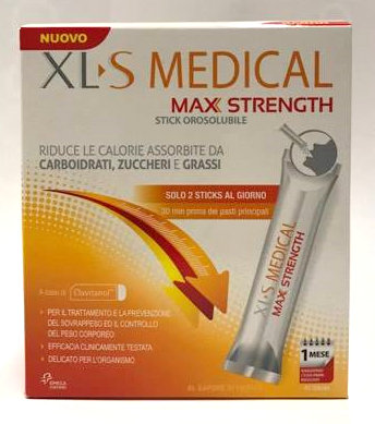 XLS MEDICAL MAX STRENGTH RIDUCE LE CALORIE ASSORBITE CON GLI ALIMENTI 60 BUSTINE OROSOLUBILI 